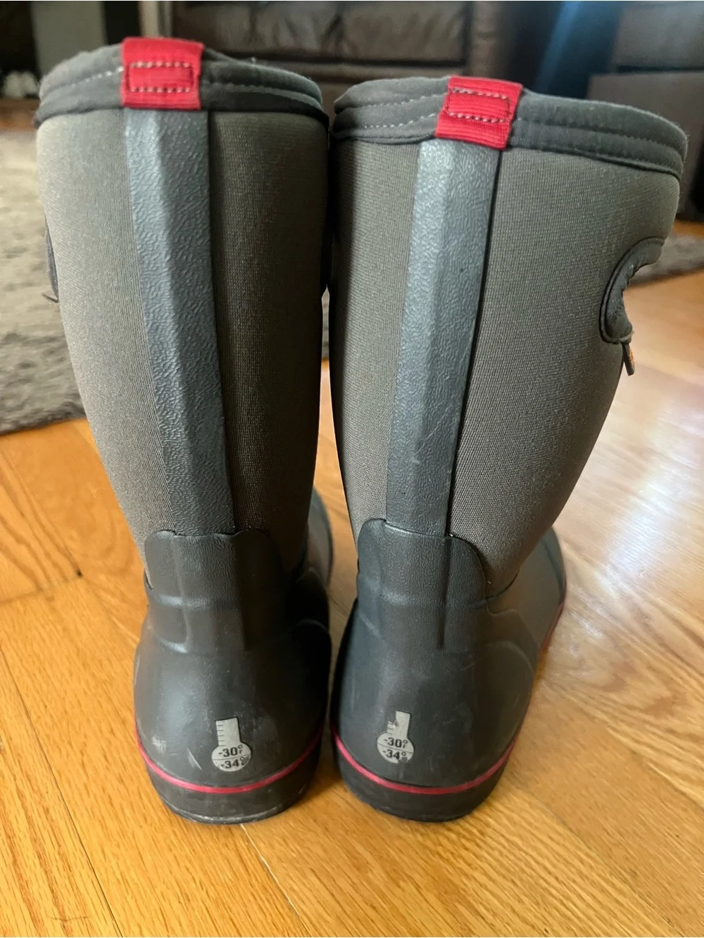 Bogs Kids Waterproof Black Rain & Snow Boots with Pink Accent